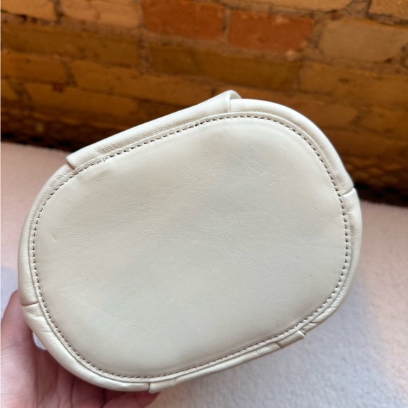 STAUD Dani Leather Top Handle Bucket Bag In Ivory - Picture 5 of 9